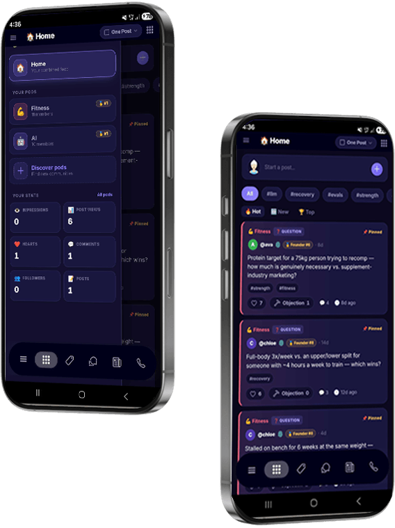 allgram Digital ID and Pods chats on iPhone